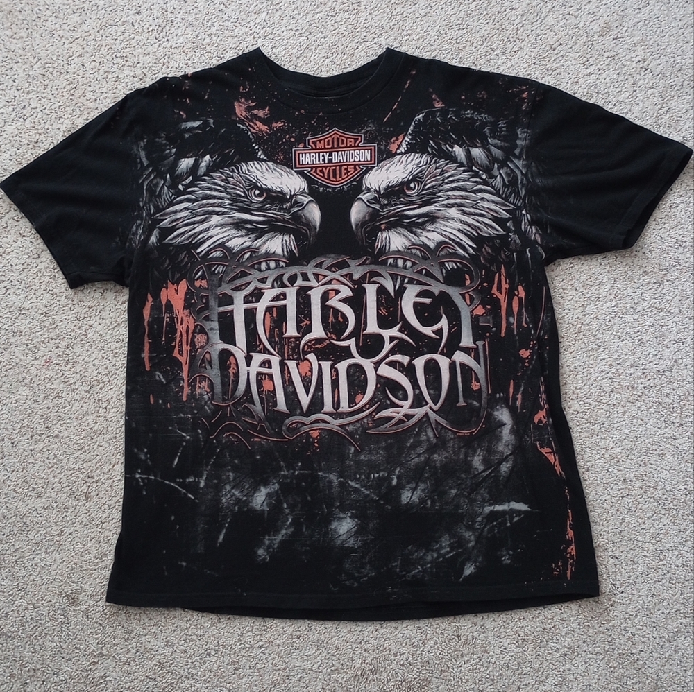 Harley-Davidson Motorcycles Eagle Graphic Shirt Streetwear
